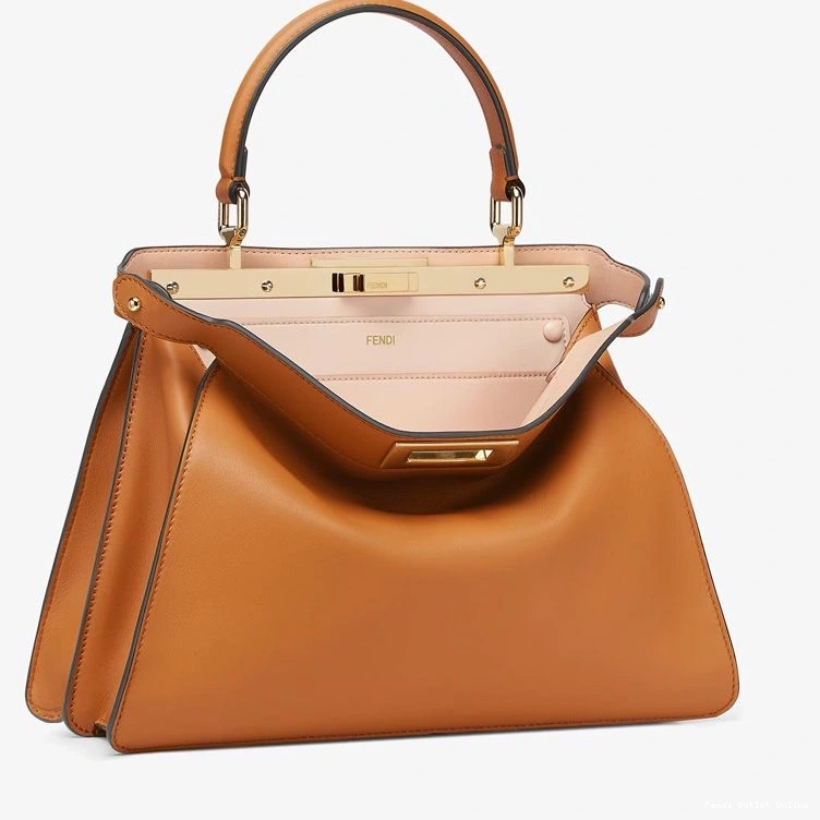 Medium In Fendi Peekaboo ISeeU Bag Laether Brown Nappa 0718